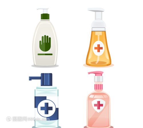 简洁卡通洗手液组图